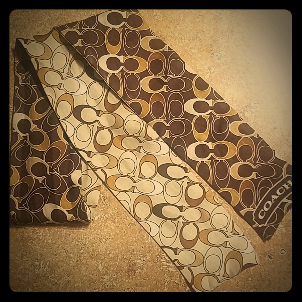 Coach brown thin scarf
